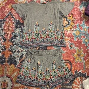 Boxy Blue and White Striped Two-Piece Outfit